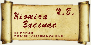 Miomira Baćinac vizit kartica